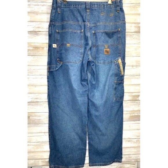 Hard Knocks Jeanswear Men's Denim Carpenter Jeans Size 36 x 33 Blue Casual Wear - Picture 2 of 13